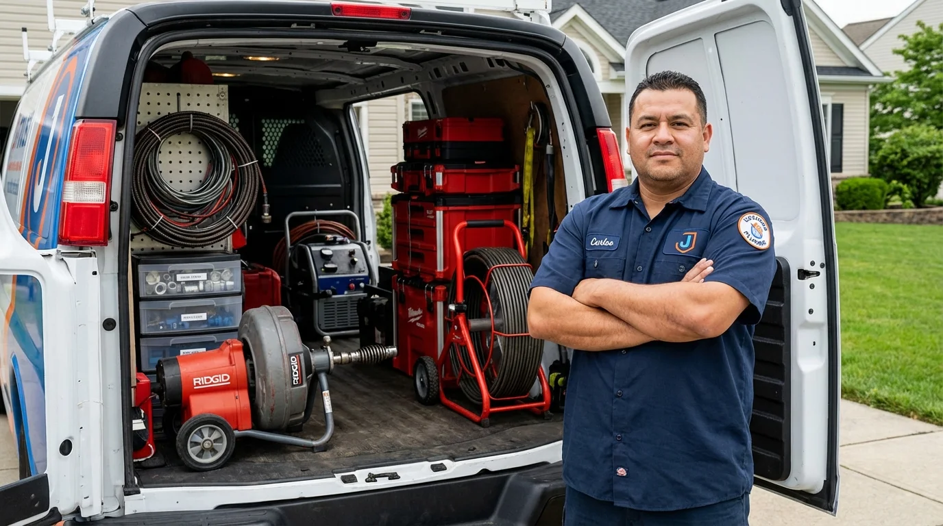 Professional drain cleaning equipment and Johns Plumbing LLC plumber in Lakeside